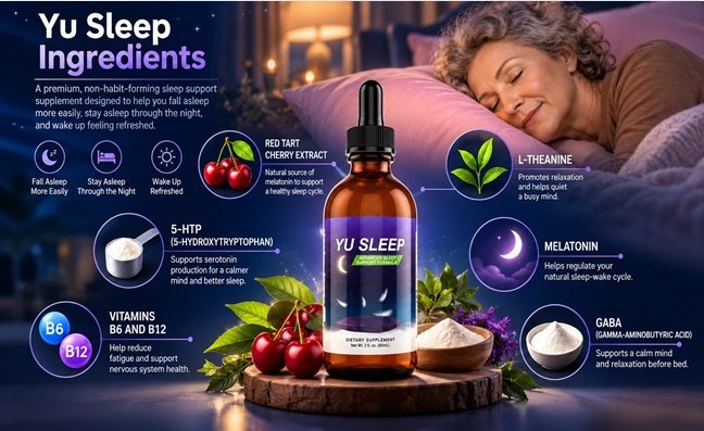 Yu Sleep natural ingredients including tart cherry and botanicals